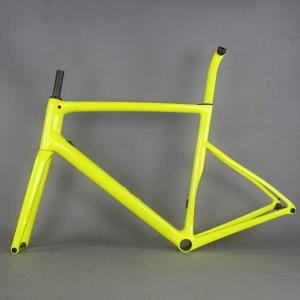 2020 Fluorescent yellow Flat Mount disc carbon road frame Bicycle Frameset T1000 New EPS technology disc carbon frame TT-X19